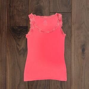 Y2k faded glory summer coral lace tank top